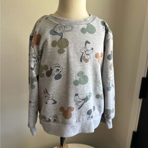 Disney Gray Crewneck Sweater Size 5T with Characters